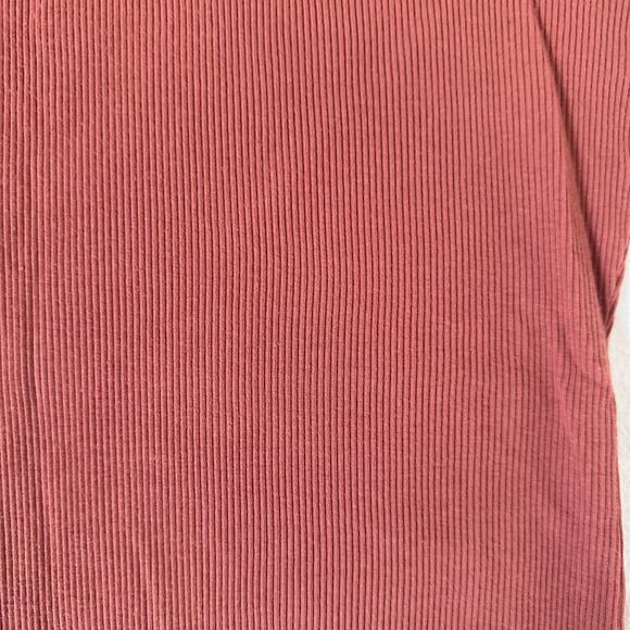 dip Rust Shirt Dress Ribbed Crew Neck Stretch Relaxed  Large Woman Causal - Picture 6 of 6